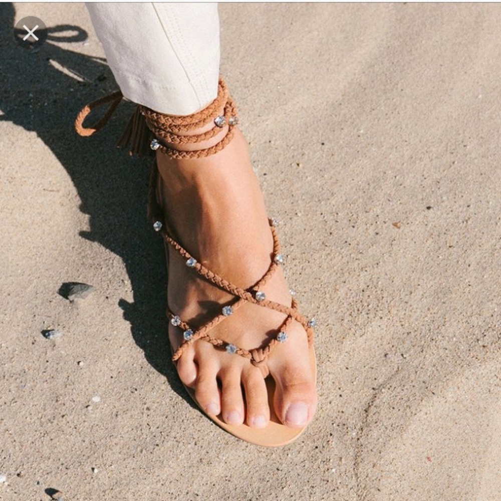 NIB Loeffler Randall Bo Embellished Wrap Sandals